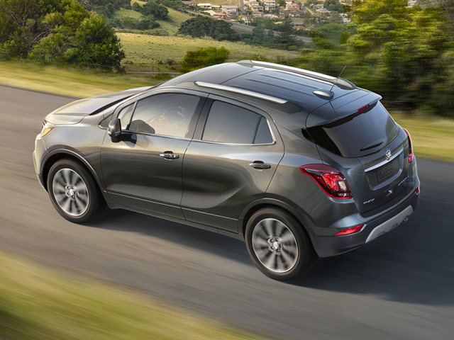 Gray 2022 Buick Encore exterior on road
