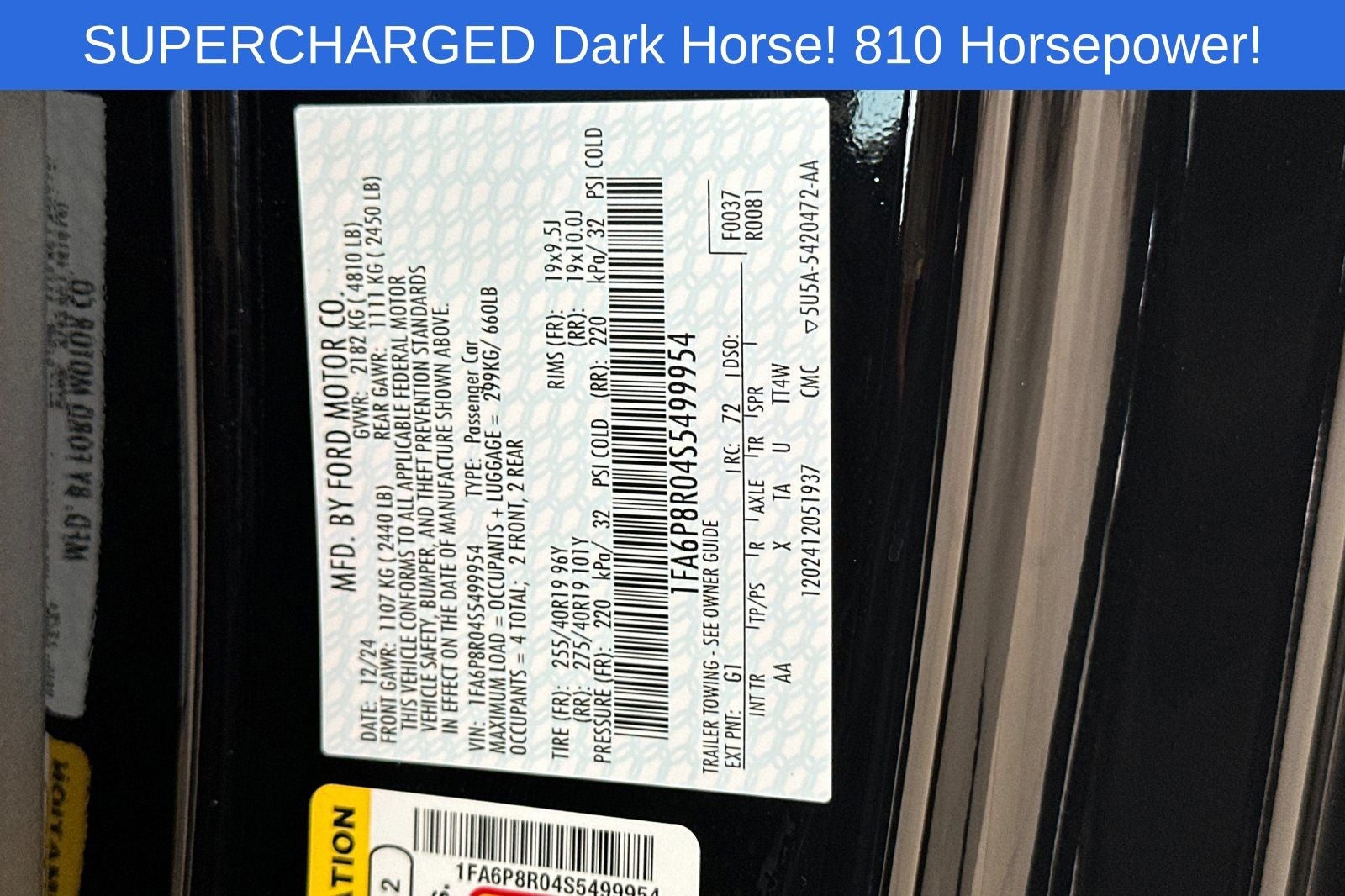 2025 Ford Mustang Dark Horse