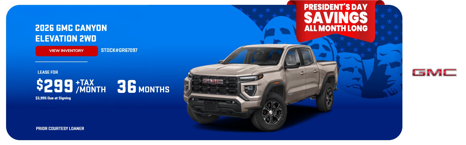 2026 CANYON ELEVATION 2WD (PRIOR COURTESY LOANER)