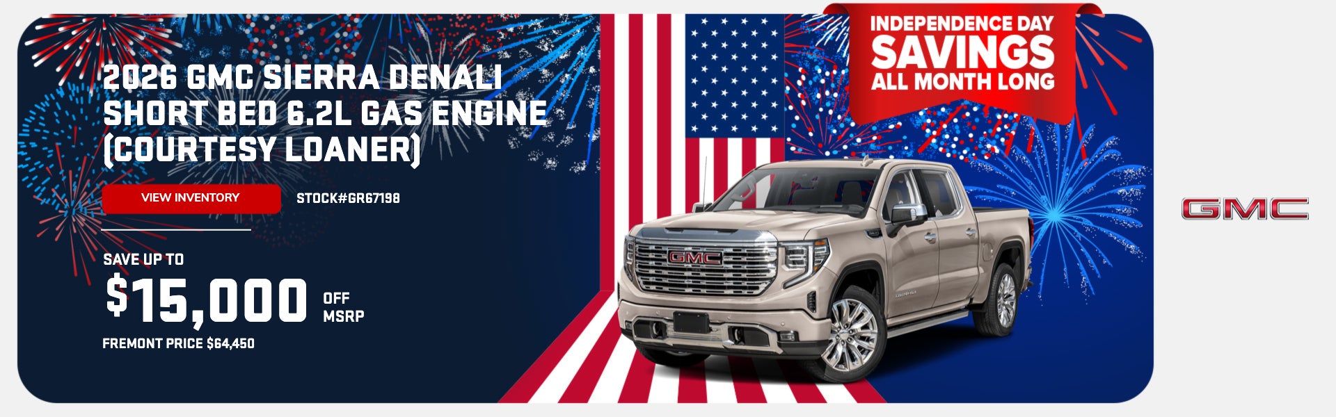 2026 Sierra Denali Short bed 6.2L GAS ENGINE (COURTESY LOANE