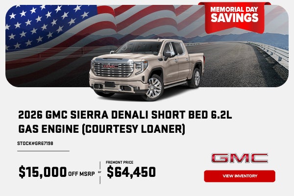 2026 Sierra Denali Short bed 6.2L GAS ENGINE (COURTESY LOANE